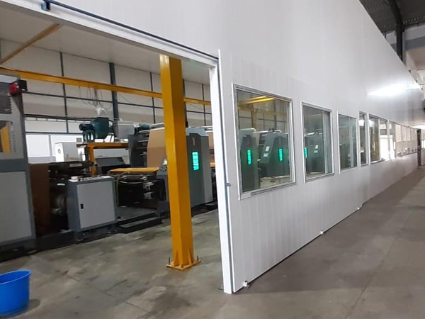 uPVC Pre-Fabricated Wall with Windows in Industrial Setting
