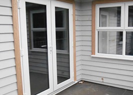 Modern uPVC Double Door with Glass Panels