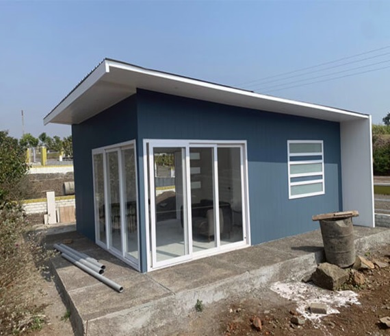 uPVC Pre-Fab Blue Cabin