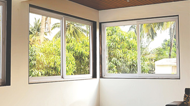 Sliding doors operate on tracks.