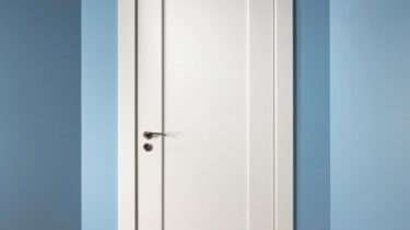 Barn-style sliding door.