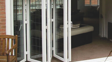 Barn-style sliding door.